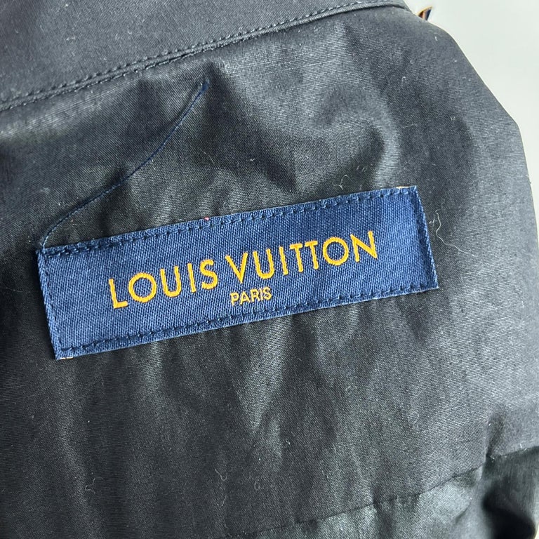 Louis Vuitton Black Cotton Plain Rainbow Men Pilot Pocket Shirt