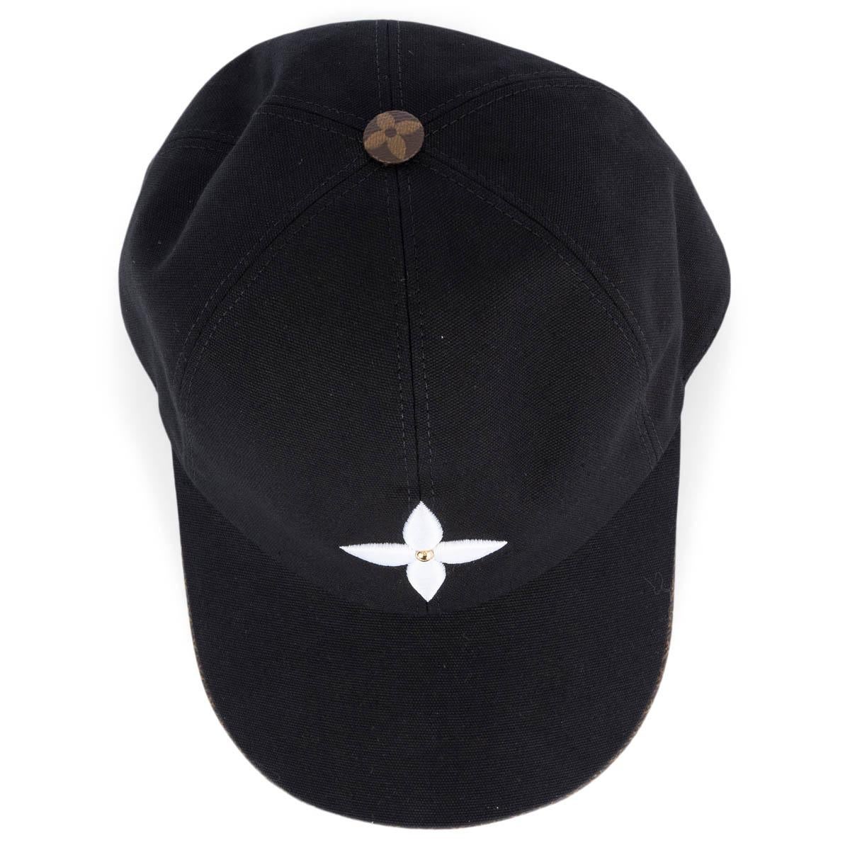 LOUIS VUITTON black cotton PLAY CAP Baseball Cap Hat M 2