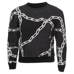 Louis Vuitton Felpa effetto catena 3D trapuntata in cotone nero XS