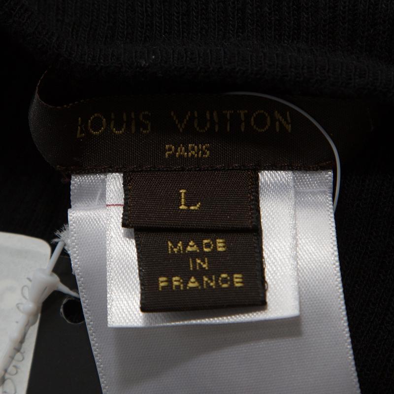Louis Vuitton Black Cotton Rib Knit T-Shirt L 1