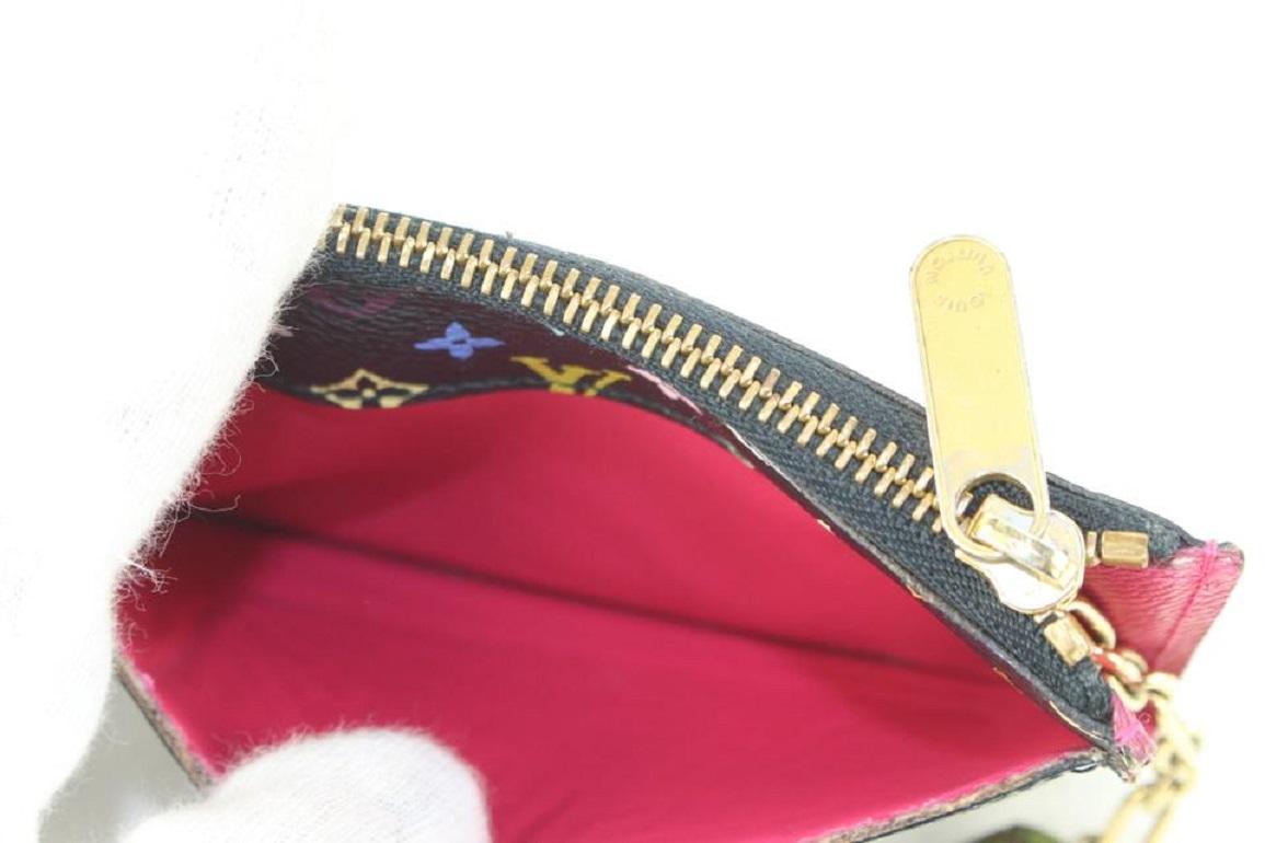 Louis Vuitton Black Crenoir Monogram Multicolor Pochette Cles NM Key Pouch  For Sale 5