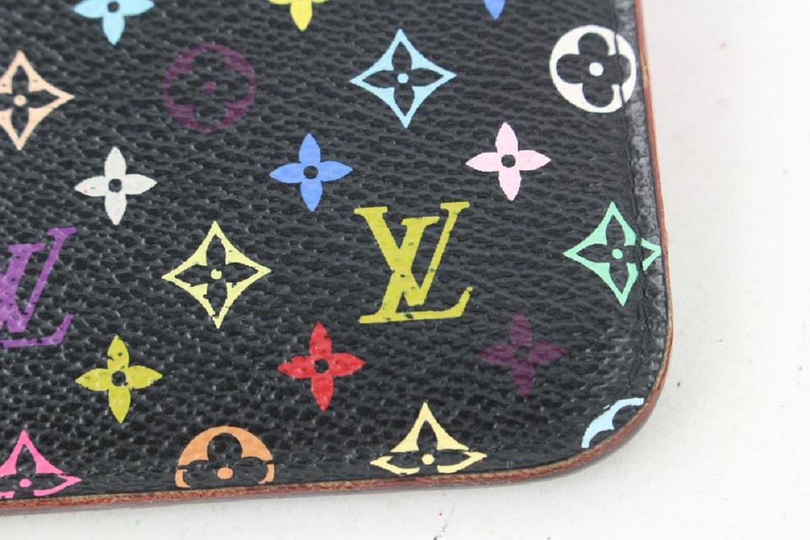 Louis Vuitton Black Crenoir Monogram Multicolor Pochette Cles NM Key Pouch  For Sale 1