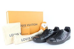 Louis Vuitton Black Croc Embossed Low Top Trainer 6lz1113 Sneakers