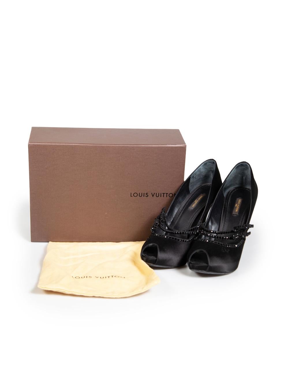 Louis Vuitton, talons noirs ornés de cristaux, taille IT 40 en vente 5