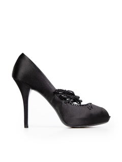 Louis Vuitton Black Crystal Embellished Heels Size IT 40