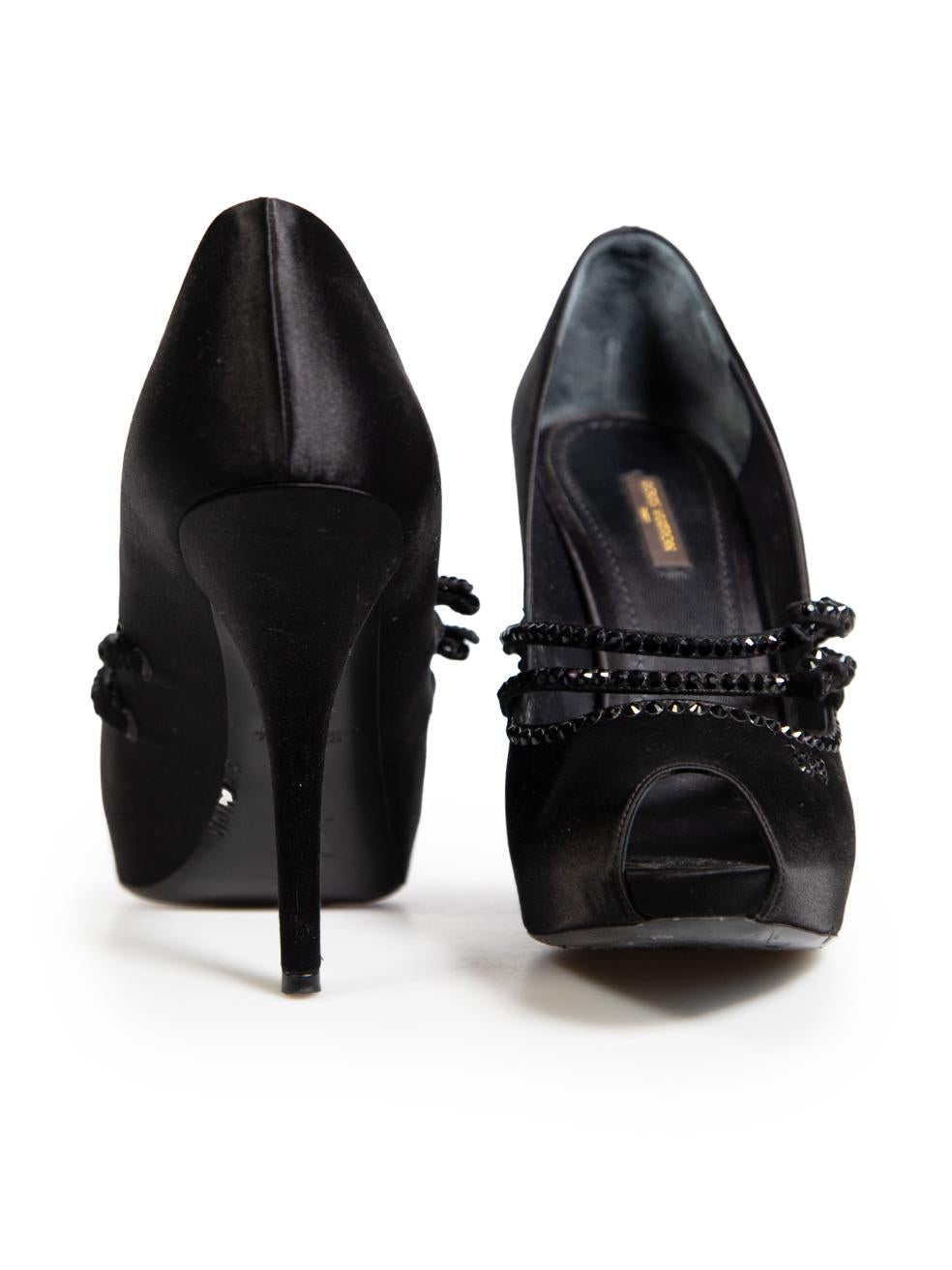 Louis Vuitton Black Crystal Embellished Heels Size IT 40 In Good Condition For Sale In London, GB