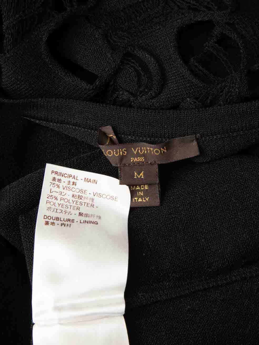 Louis Vuitton Black Cut Out Accent Knit Dress Size M 1