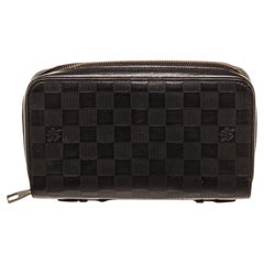 Louis Vuitton Black Damier Canvas Zippy XL Organizer Wallet with damier canvas
