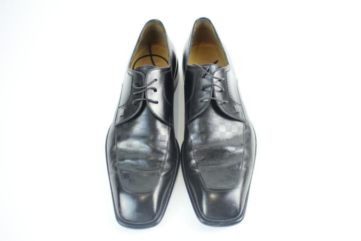 Louis Vuitton Black Damier Dress 22lva1114 Formal Shoes In Fair Condition In Forest Hills, NY