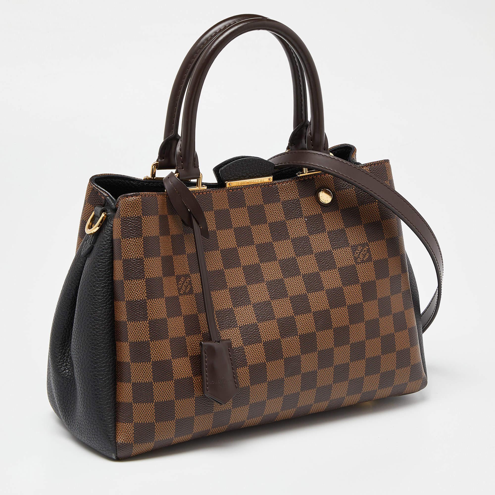 Louis Vuitton Black Damier Ebene Canvas Brittany Bag In Good Condition In Dubai, Al Qouz 2