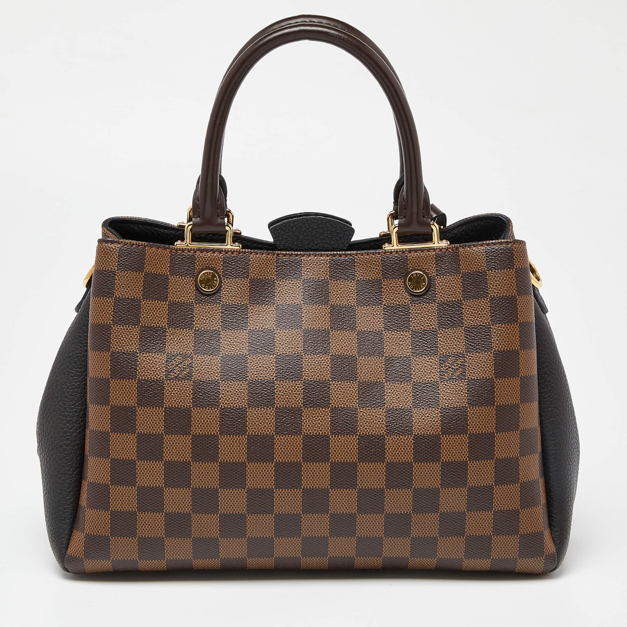 Women's Louis Vuitton Black Damier Ebene Canvas Brittany Bag