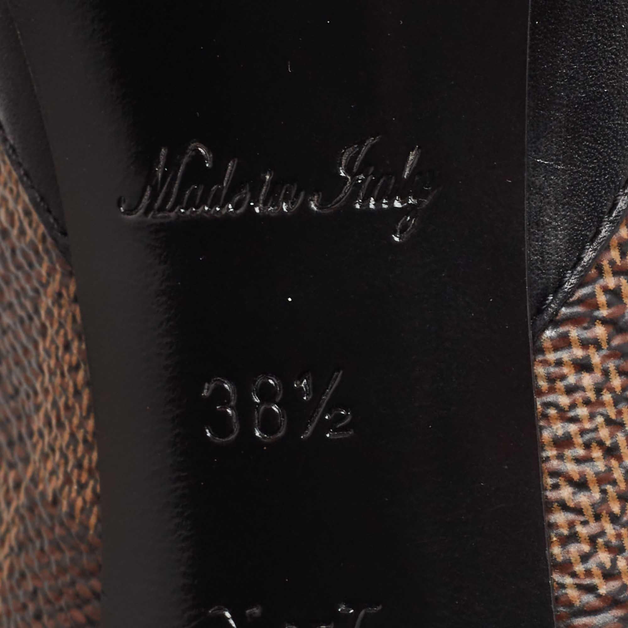 Louis Vuitton Black Damier Ebene Canvas Chérie Pumps Size 38.5 3