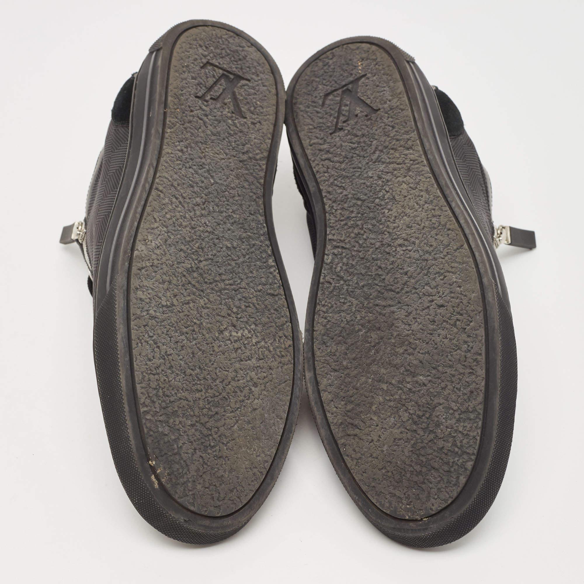 Louis Vuitton Black Damier Ebene Nylon and Leather Sneakers Size 43 3