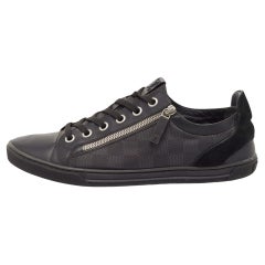 Louis Vuitton Black Damier Ebene Nylon and Leather Sneakers Size 43