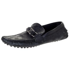 LOUIS VUITTON Hockenheim Damier Infini Moccasin Loafers Blue US 13-US