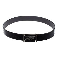 Louis Vuitton Black Damier Embossed Leather Inventeur Belt 95CM