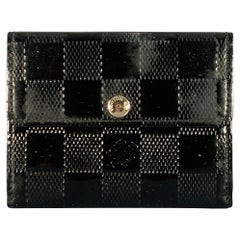 LOUIS VUITTON Black Damier Embossed Patent Leather Wallet