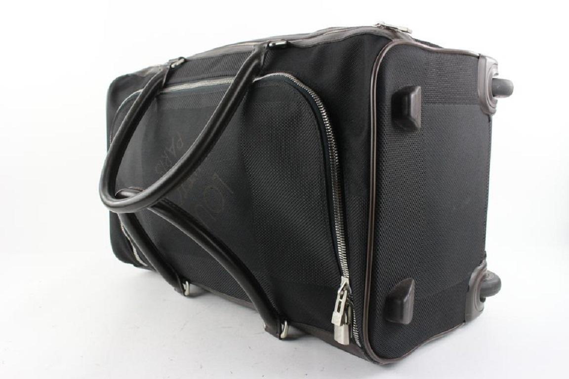 Louis Vuitton Black Damier GeanteEole 50 Rolling Duffle Bag 5LV91 For Sale 3