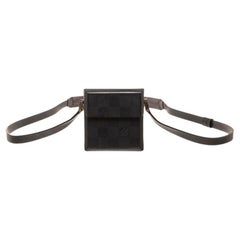 Louis Vuitton Black Damier Glace Marty Shoulder Bag with damier glace leather