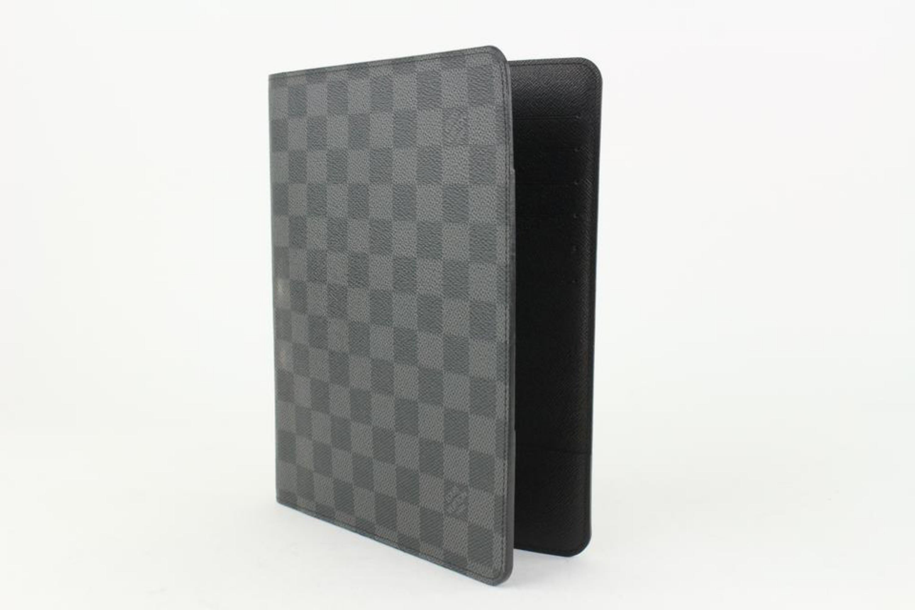 Schwarze Damier Graphit Agenda MM Schreibtischklappe 1115lv22 von Louis Vuitton im Angebot 1