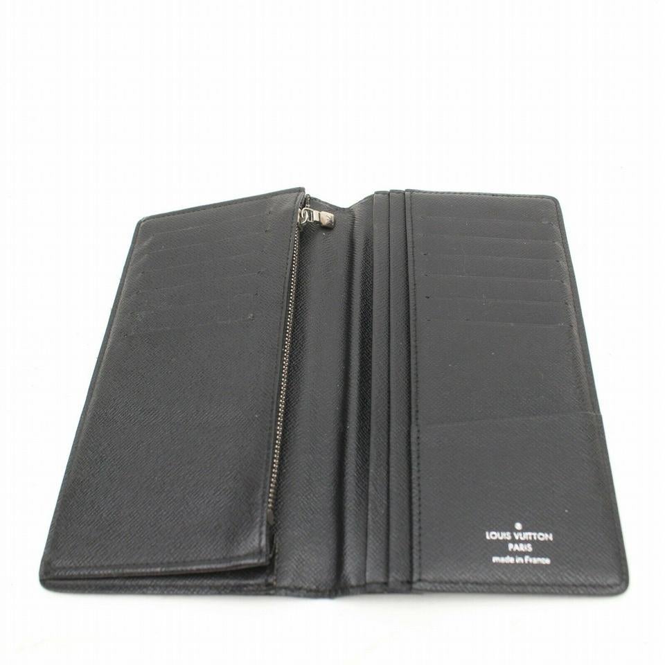Louis Vuitton Black Damier Graphite Brazza Long Bifold Portefeuille 871035 In Good Condition For Sale In Dix hills, NY