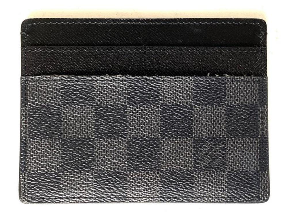 Louis Vuitton Black Damier Graphite Card Case Id Holder 5lva629 Wallet For Sale 5