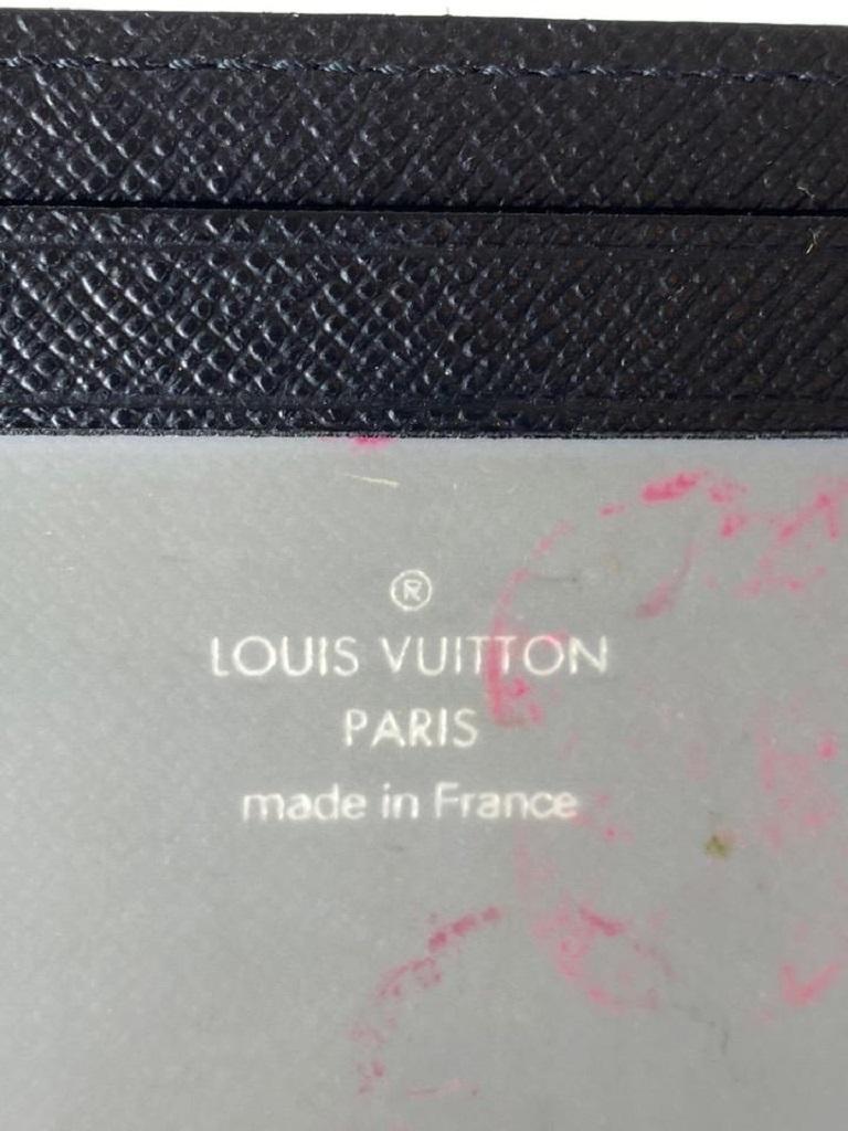Louis Vuitton Black Damier Graphite Card Case Id Holder 5lva629 Wallet In Good Condition For Sale In Dix hills, NY
