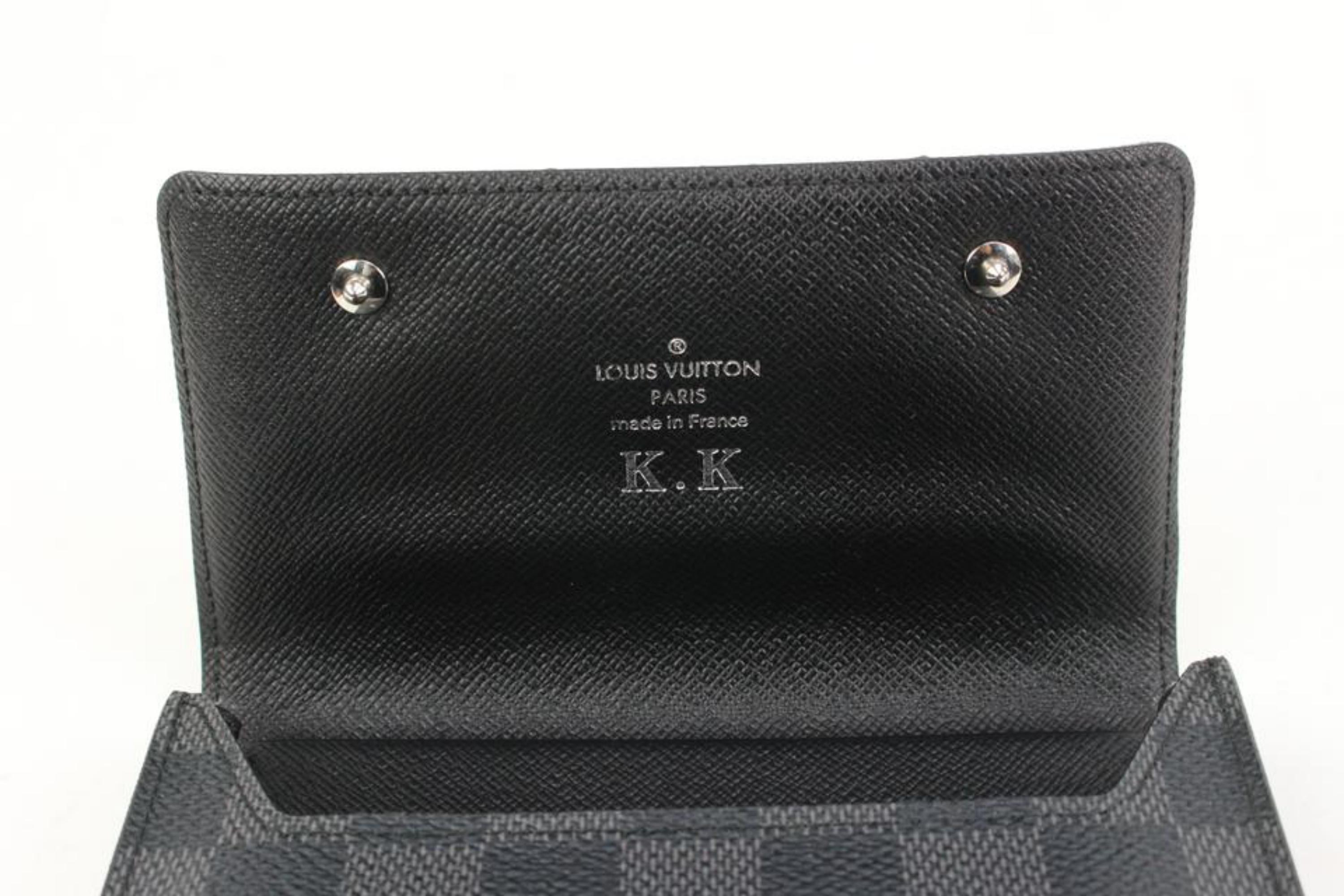 Louis Vuitton Black Damier Graphite Compact Snap Wallet 2lk318s For Sale 6