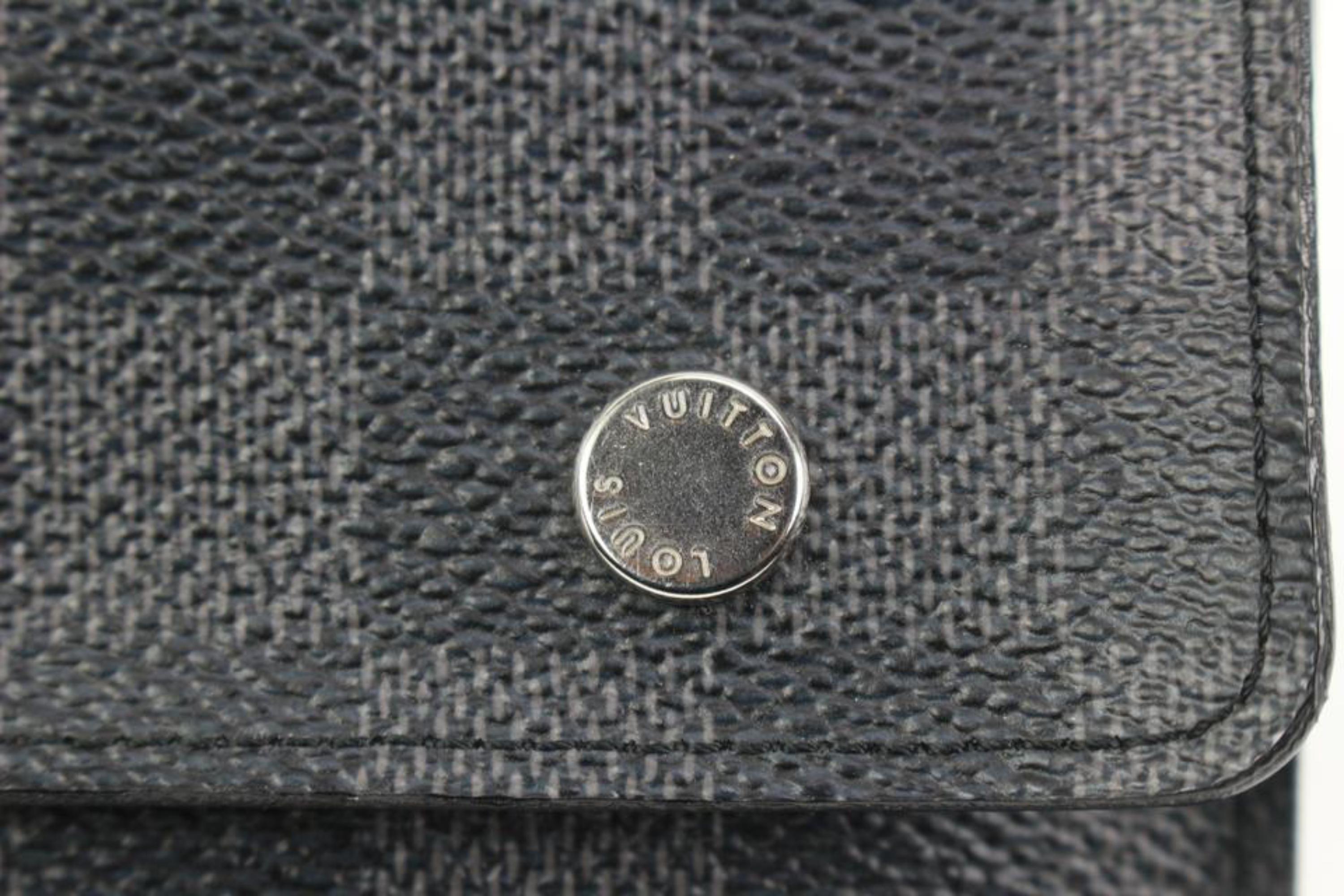Louis Vuitton Black Damier Graphite Compact Snap Wallet 2lk318s For Sale 7