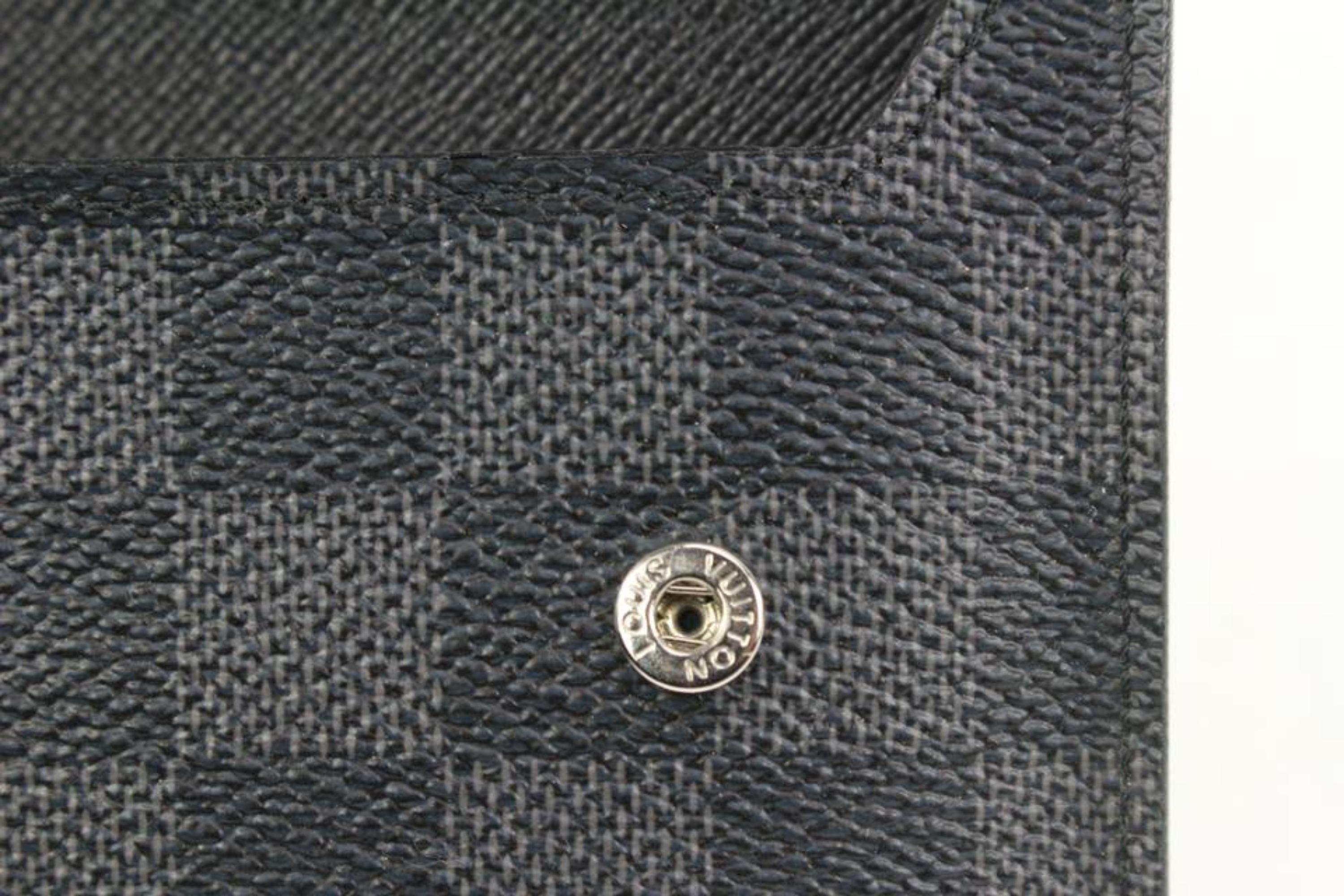 Louis Vuitton Black Damier Graphite Compact Snap Wallet 2lk318s For Sale 8