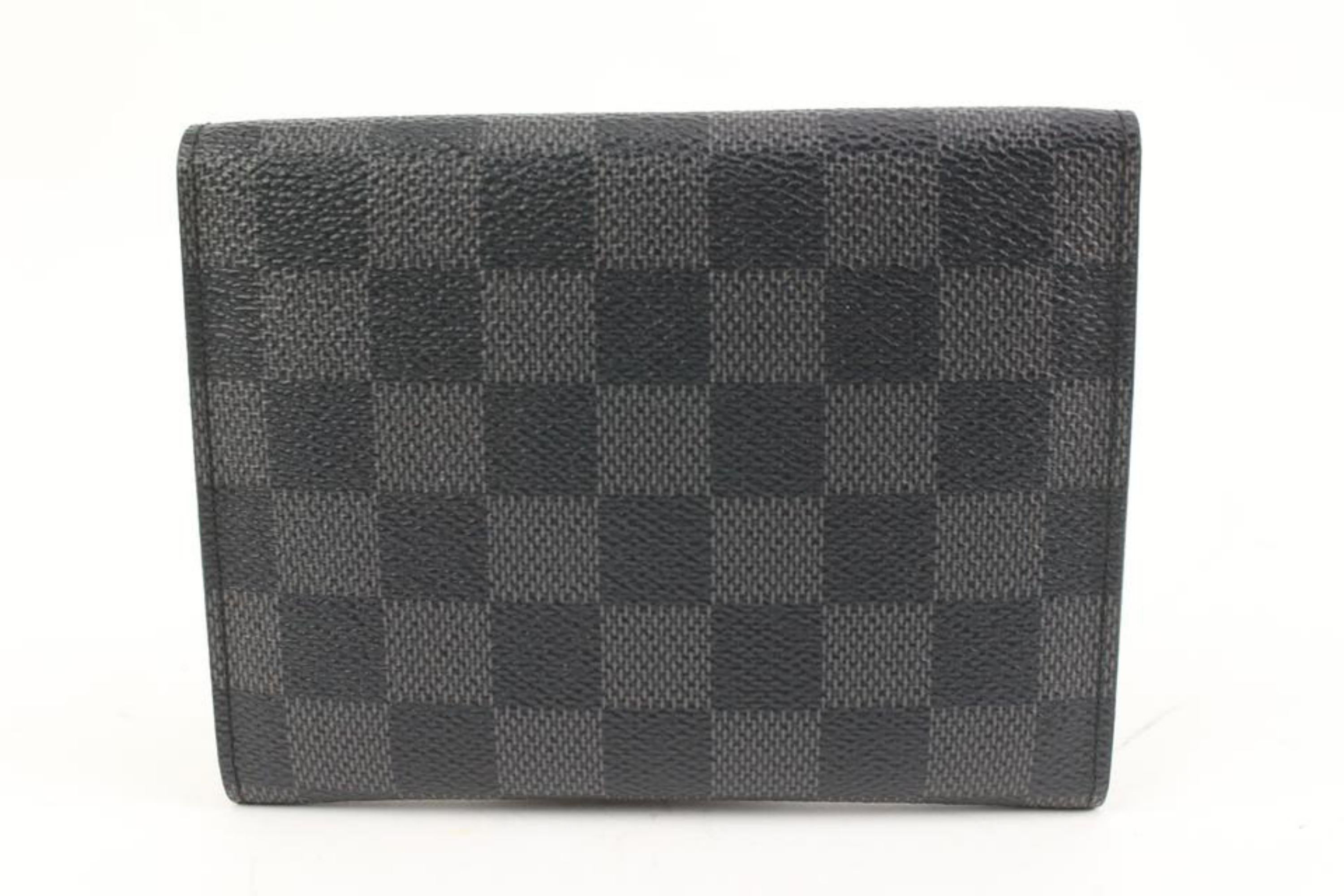 Louis Vuitton Black Damier Graphite Compact Snap Wallet 2lk318s For Sale 2