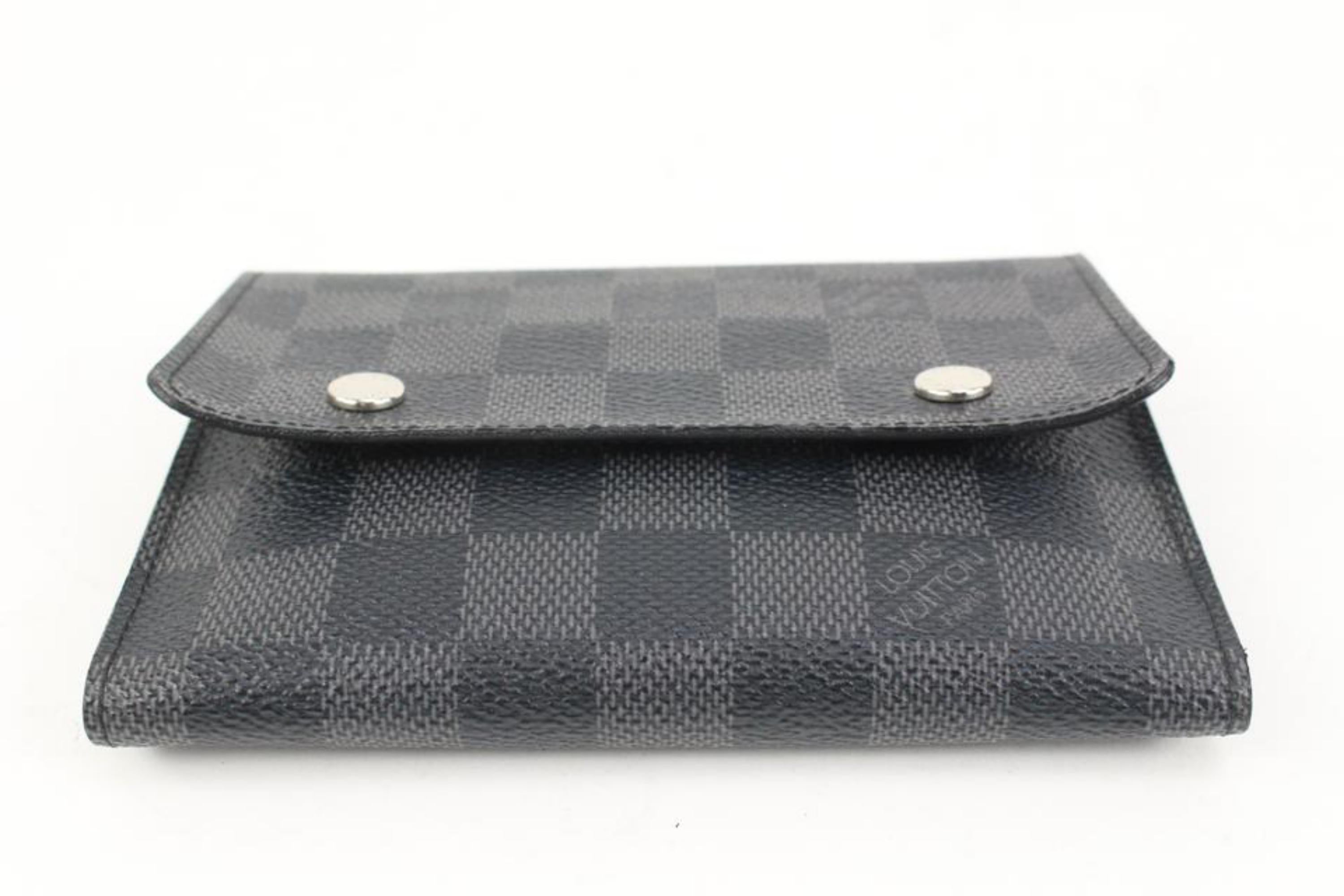 Louis Vuitton Black Damier Graphite Compact Snap Wallet 2lk318s For Sale 3