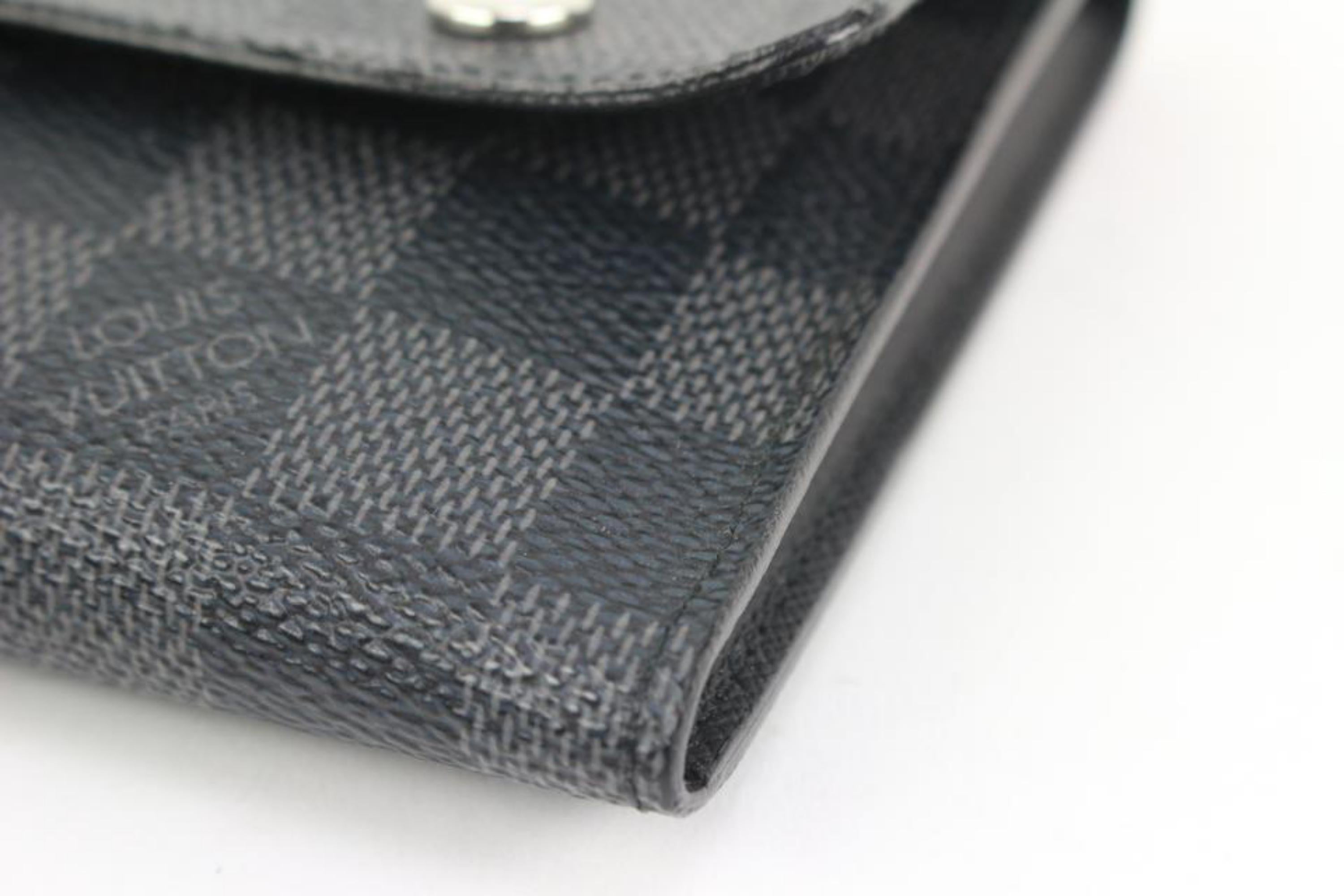 Louis Vuitton Black Damier Graphite Compact Snap Wallet 2lk318s For Sale 4