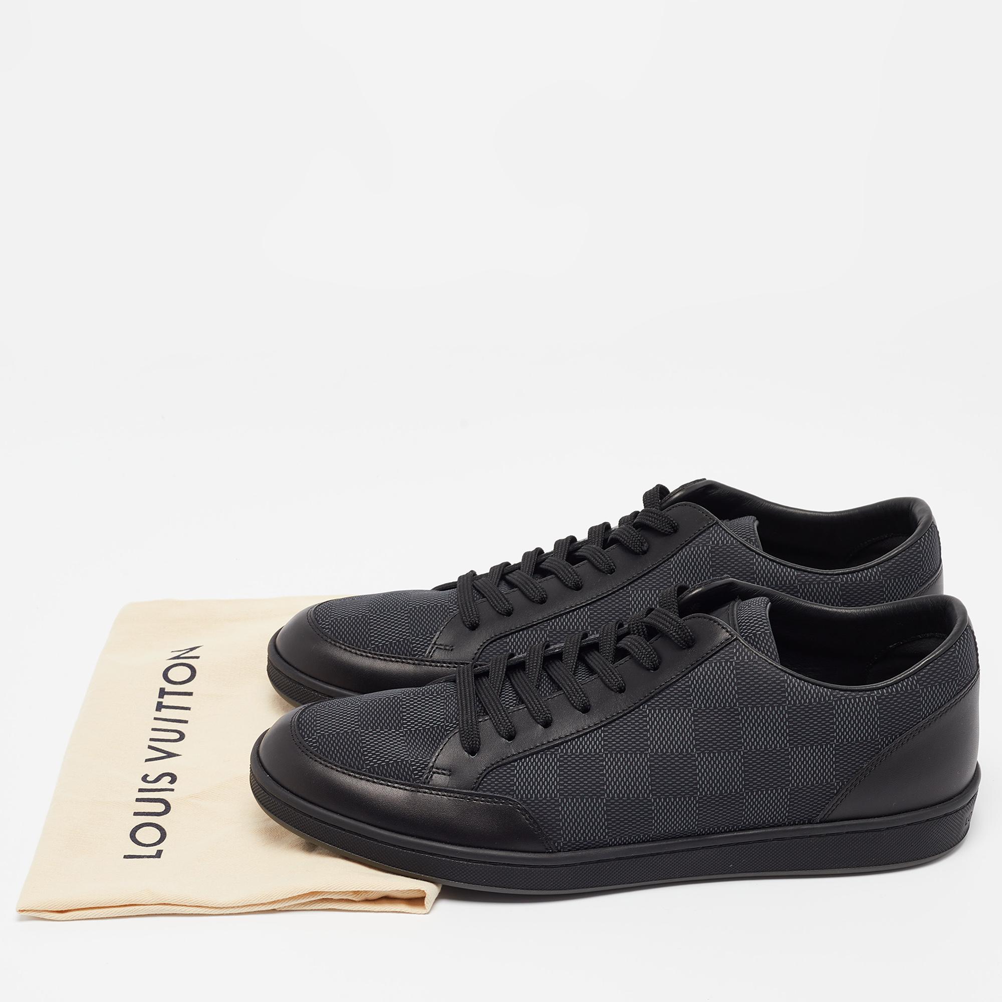 Louis Vuitton Black Damier Graphite Fabric Offshore Sneakers Size 40.5 5
