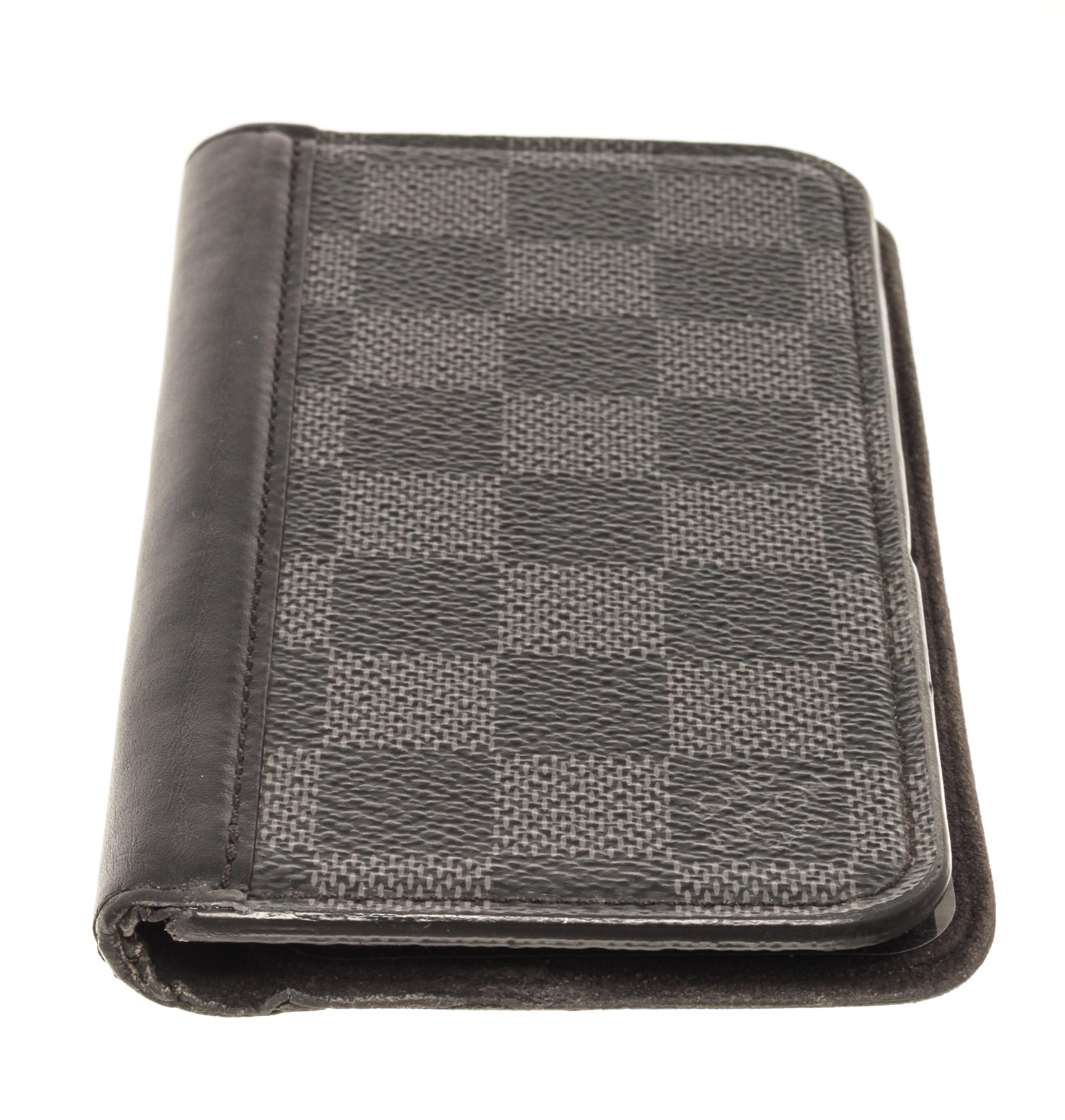 Women's Louis Vuitton Black Damier Graphite Iphone X Folio Cover Case