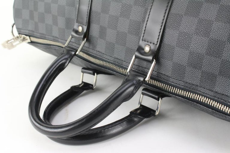 Louis Vuitton Damier Graphite Keepall Bandouliere 45 Duffle Bag with Strap  For Sale at 1stDibs