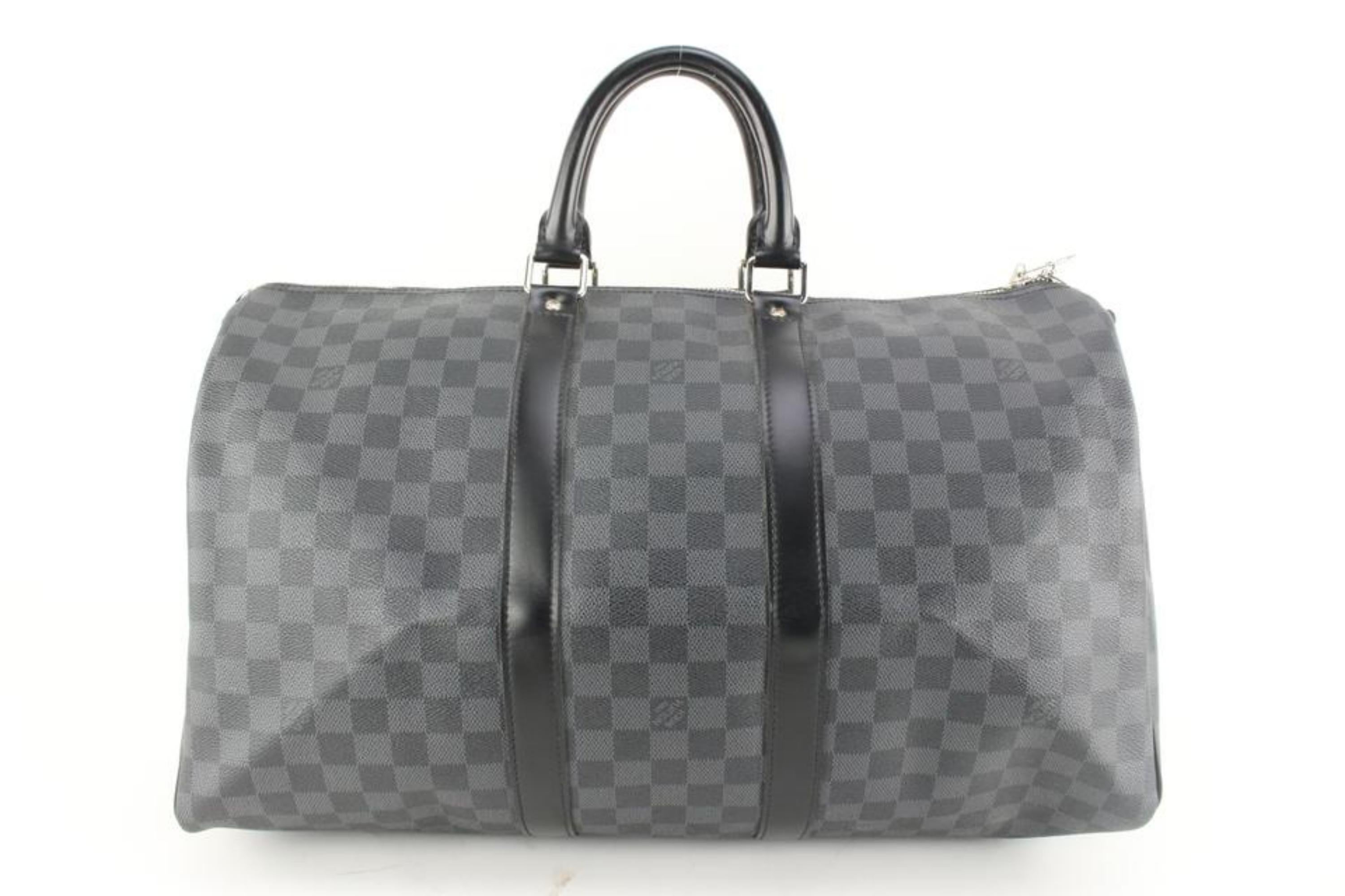 Louis Vuitton Black Damier Graphite Keepall Bandouliere 45 Duffle Bag 4l830a For Sale 2