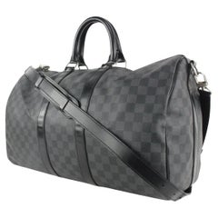 Louis Vuitton Black Damier Graphite Keepall Bandouliere 45 Strap Duffle 1111lv34