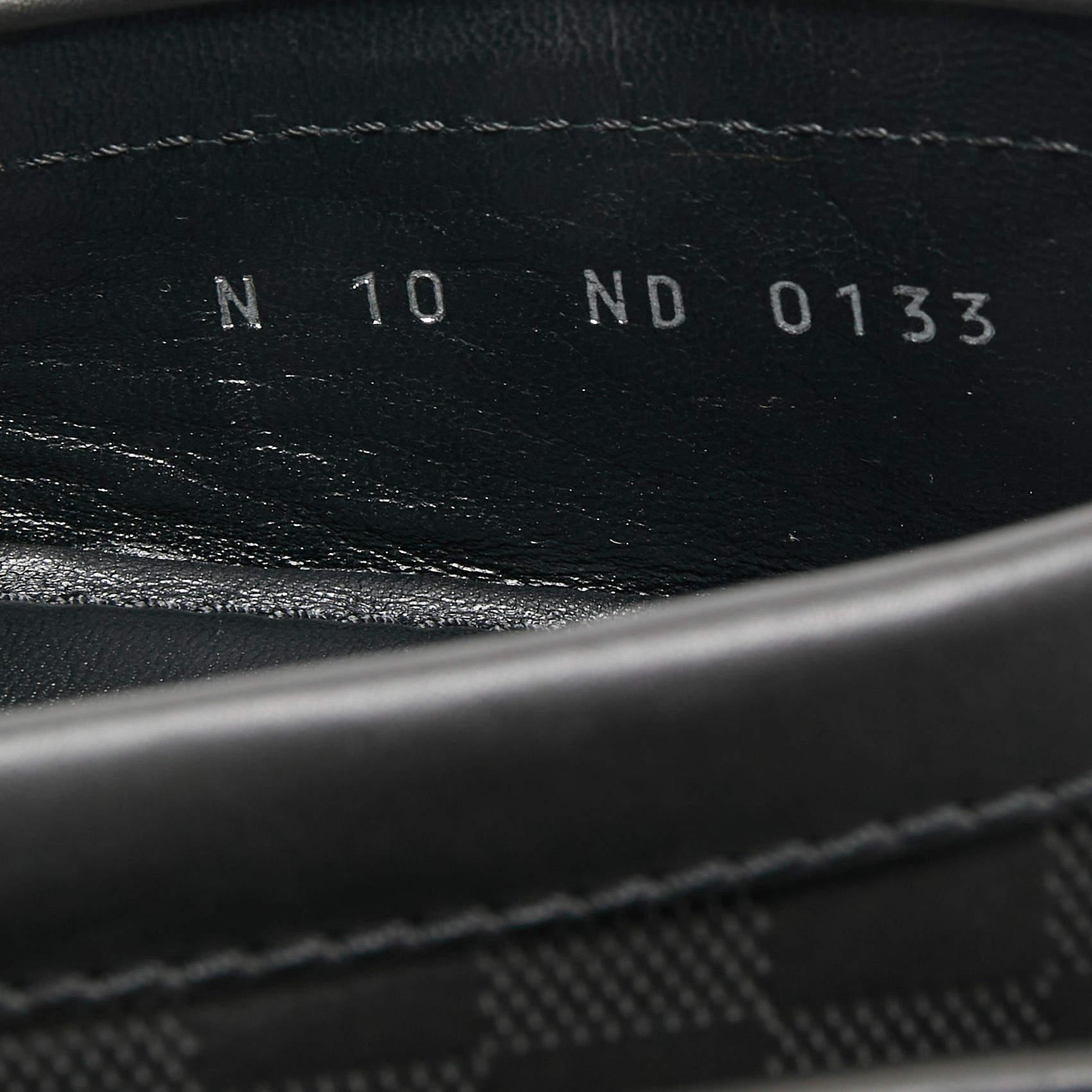 Louis Vuitton Black Damier Graphite Leather Driver Loafers Size 44 2