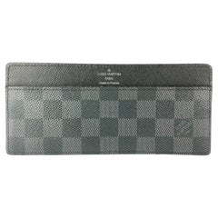 Vintage Louis Vuitton Black Damier Graphite Long card Holder Wallet case 4l520