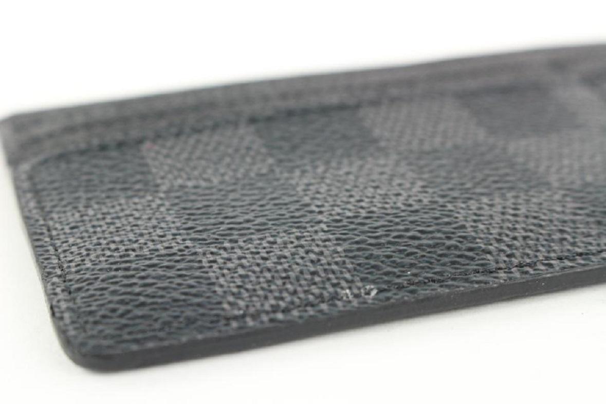 Louis Vuitton Black Damier Graphite Long Card Holder Wallet Case Porte Cartes For Sale 5