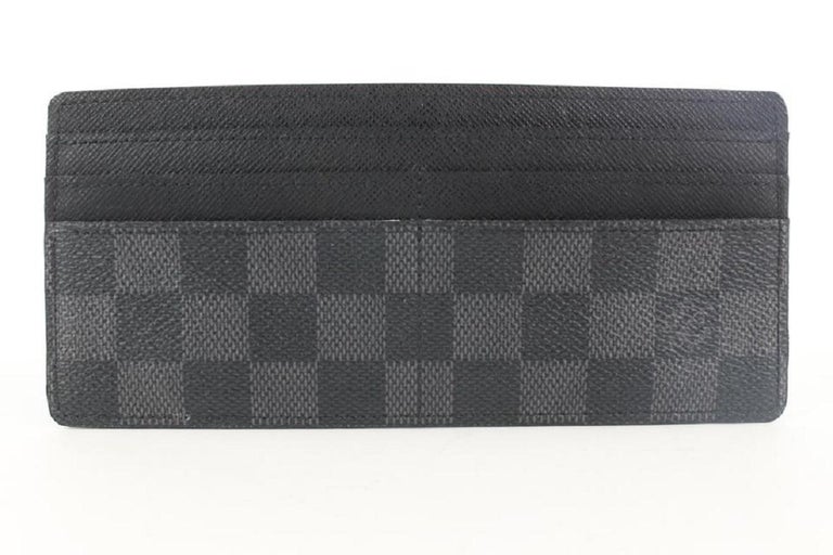 Louis Vuitton Black Damier Graphite Long Card Holder Wallet Case