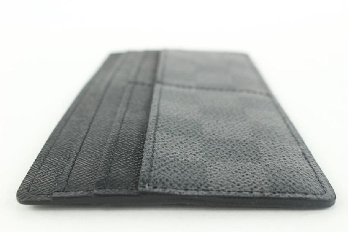 Louis Vuitton Black Damier Graphite Long Card Holder Wallet Case Porte Cartes For Sale 2