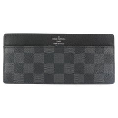 Louis Vuitton Schwarz Damier Graphit Lange Karteninhaber Brieftasche Fall Porte Cartes