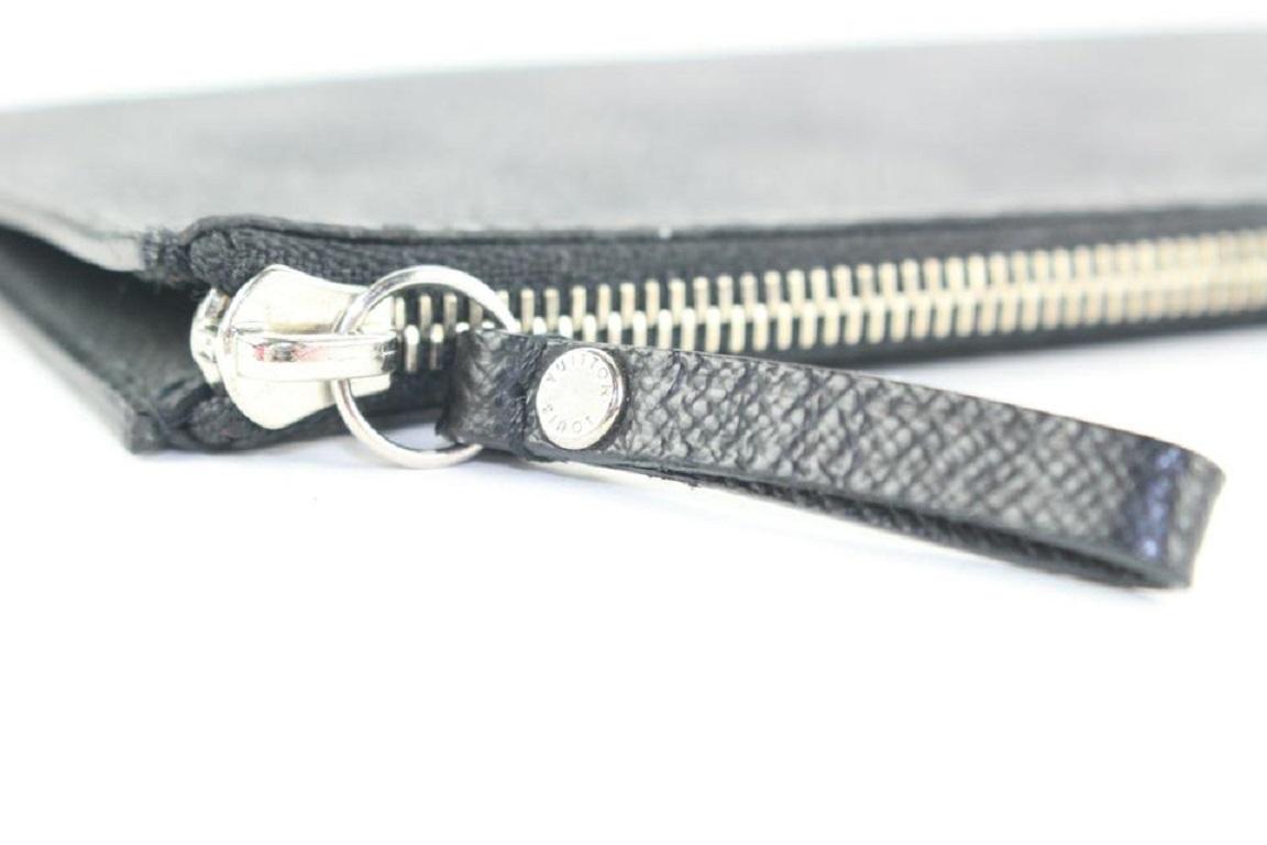 Louis Vuitton Black Damier Graphite Long Zip Pouch Pochette Cles 523lv0 6