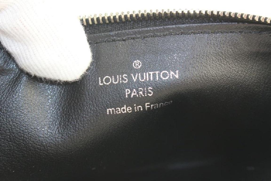 Louis Vuitton Black Damier Graphite Long Zip Pouch Pochette Cles 523lv0 In Good Condition In Dix hills, NY