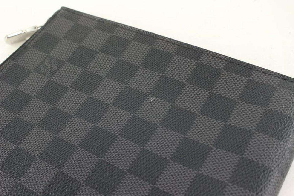 Louis Vuitton Black Damier Graphite Pochette Jour PM Document Bag 574lvs614  For Sale 3