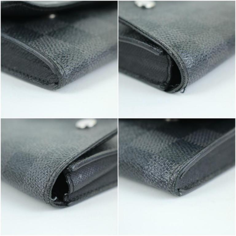 Louis Vuitton Black Damier Graphite Portefeuille Long Modulable Bifold 901lt16  For Sale 5