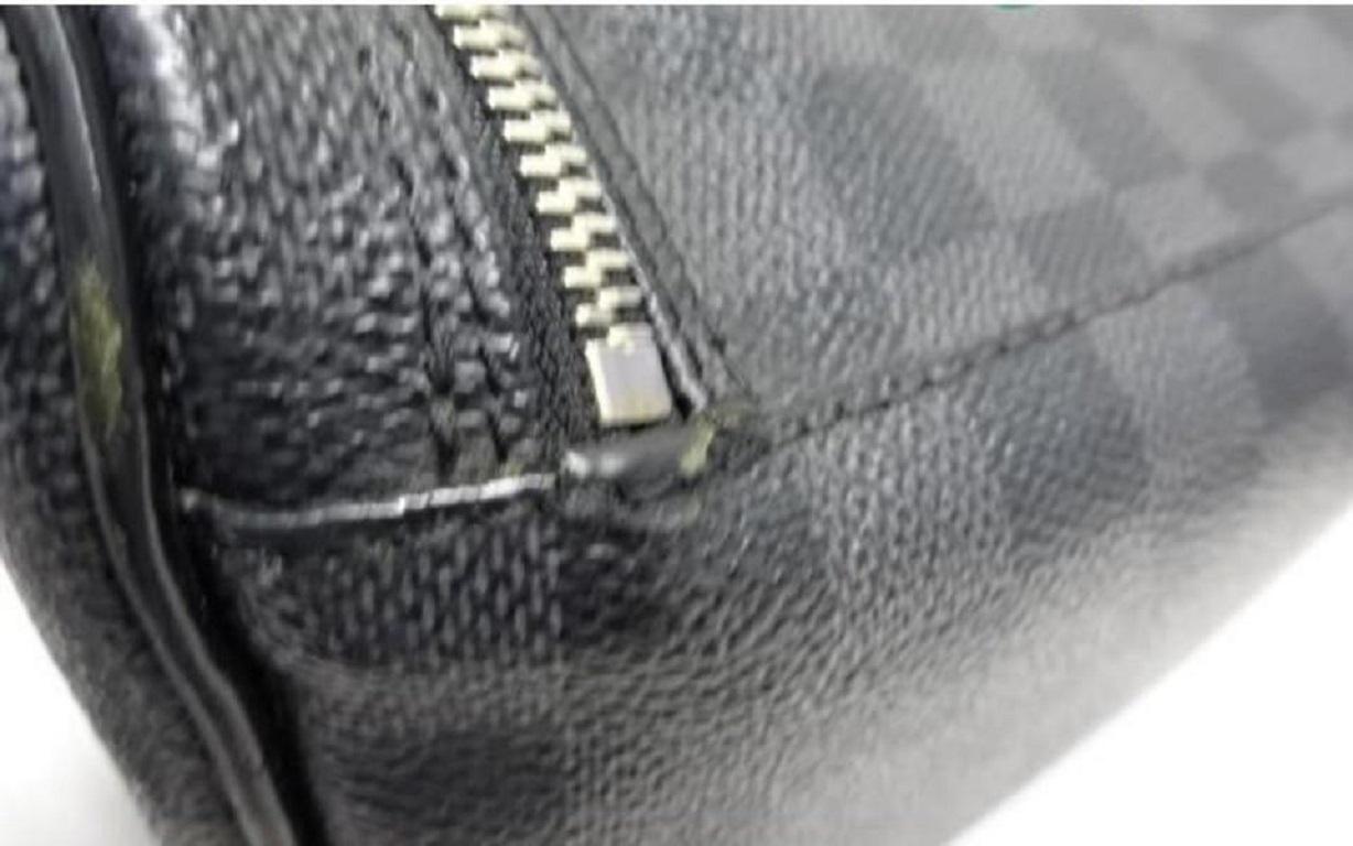 Louis Vuitton Black Damier Graphite Toiletry Pouch Make Up Pouch 862014 For Sale 3