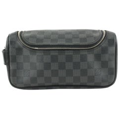 Vintage Louis Vuitton Black Damier Graphite Toiletry Pouch Poche Toilette 12lvs624